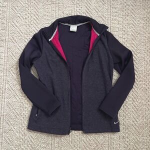 Nike Golf Tour Performance Full Zip Jacket Black Pink Women Large L Mock Neck